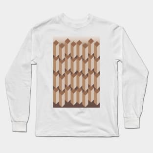 Erecting brown Cubes Long Sleeve T-Shirt